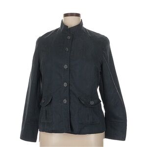 Coldwater Creek Black Utility Jacket with Stand-Up Collar